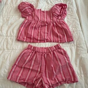 GAP Pink Striped Baby Set